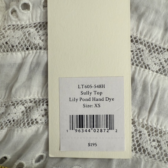 NWT Loveshackfancy Sully Victorian Cropped White Cotton Lace Top S - Picture 3 of 3